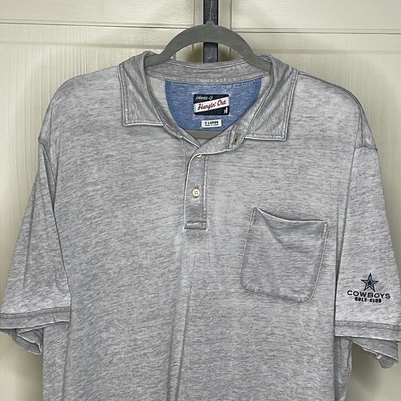 Johnnie-O Hangin’Out Men’s Heather Grey Pullover Polo Shirt Dallas Cowboys Sz XL - Picture 2 of 9